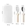 Colher de silicone com cabo para crianças, conjunto criativo e fofo de colher e garfo para crianças, talheres de silicone para bebês e colher para suplemento alimentar