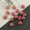 Cuentas Acrílicas Pequeñas Sueltas de Color Galvanizado con Diseño de Onda de Agua Tridimensional y Estrella para Cadena de Teléfono Móvil Hecha a Mano DIY, Accesorios de Joyería con Cuentas