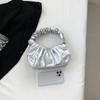 Bolsa plissada estilo ocidental simples de cor sólida 2023 início do outono nova bolsa de ombro axila combinando bolsa da moda
