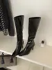 Botas Longas de Salto Alto Estilo Su Su 2026 Novo Estilo Botas Longas de Salto Alto Pretas Estilo Simples Não Acima do Joelho Botas de Temperamento