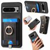 Adecuado para Funda de Teléfono Móvil Google Pixel11Proxl, Soporte de Tarjeta Magnético Desmontable, Anillo Retro, Cubierta de Soporte de Tarjeta de Color Sólido