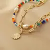 Pulsera de Perla y Cristal con Diseño de Margarita Francesa para Mujer Joyería de Mano Elegante y Exquisita