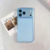 Capa de celular com adesivo de listra lateral para iPhone, adequada para Apple 17promax, capa rígida para iPhone 16, proteção para celular, material de alta transparência