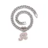 Popular Transfronterizo 26 Letras Inglesas Aleación Pedrería Colgante Collar Labios Llenos de Diamantes Colgante Hip-Hop Suministro Exclusivo Transfronterizo