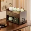 Porta-Copos Bogu Madeira Maciça Mesa de Chá Chinesa Bancada Folha de Chá Conjunto de Chá Rack de Armazenamento Decoração de Sala de Chá Armário de Exposição Armazenamento