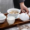 Jingdezhen Restaurante de Lujo Taza Nido de Pájaro Desplegando Alas Taza de Postre Taza para Sopa de Vino Taza para Estofado con Tapa Phnom Penh Vajilla de Cerámica Blanca Pura