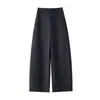 Calças casuais da moda de cintura alta para mulheres, novo estilo de outono, modernas, largas, modeladoras, com caimento, versáteis, calças elegantes de perna reta