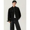 Jaqueta Harrington Xadrez Estilo Americano de Fábrica para Homens, Tendência High Street Retro Cool Curta de Trabalho