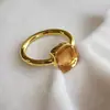 Anillos de Cubo de Azúcar de Colores Dopamina Transfronterizos, Disponibles en 12 Colores, Chapados en Oro de 18 Quilates, Apilables, Joyería Versátil para el Dedo Índice