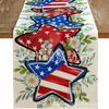 4 de Julio Día de la Independencia Camino de Mesa Transfronterizo Caliente Flor Mariposa Mesa de Comedor Mesa de Café Decorativo Antideslizante Lino Camino de Mesa