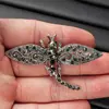 Broche de Libélula Vazado Vintage Cravejado com Diamantes, Broche de Alfinete de Inseto Criativo de Nicho, Acessório de Liga Elegante e Moderno