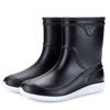 Botas de lluvia impermeables antideslizantes transfronterizas para hombre, de caña media, de plástico engrosado, zapatos de agua para pesca, cocina, lavado de autos, botas de agua para pesca