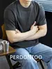 Camiseta Básica de Manga Corta de Algodón Puro Pesado 320g para Hombre, Algodón Peinado de Alta Calidad, Transpirable, Holgada, Cuello Redondo, Color Sólido