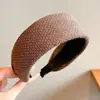 Diadema de Esponja Color Café Otoño Invierno para Mujer Estilo Coreano Uso Diario Versátil Diadema Alta para la Frente para Lavarse la Cara Atadura de Pelo Pinza para el Cabello
