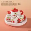 Mini Conjunto de Chá Cerâmico Pequeno Kung Fu Bule Pequeno Conjunto de Xícaras de Chá Casa de Brinquedo Infantil Chá da Tarde Ornamento Criativo