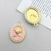 Accesorios para Joyería DIY Día de San Valentín Aleación con Goteo de Aceite Perla Colgante de Amor Rosa Llavero Colgante de Collar