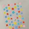 Adesivos de Unha com Rosto Sorridente de Dopamina Estilo Coreano Flor Emoji Fofa Unhas Usáveis Adesivos de Unha DIY Estilo CA