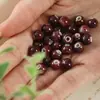 Joyería de cerámica Jingdezhen larga roja concubina imperial cuentas redondas agujero grande cuentas sueltas diy estudiantes niños bolsa de material hecho a mano