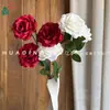 Rosa Artificial de 5 Cabezas, 3 Cabezas, Rosa Feliz de 5 Cabezas, Flores Artificiales de Alta Calidad para Decoración y Arreglos de Boda