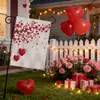 Decoración de Jardín Temática del Día de San Valentín Bandera de Bienvenida Bandera de Jardín de Lino de Doble Cara Decoración para Exteriores Bandera de Bienvenida Impresa En Stock