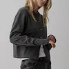 Nuevo cárdigan de punto versátil 100% lana para otoño e invierno para mujer, cuello redondo, mangas largas, elegante, adelgazante y estiloso para usar en capas.