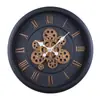 Relógio de Parede Europeu 45CM Retro Engrenagem Mecânico Sala de Estar Quarto Luxo Leve Simples Criativo Silencioso Redondo