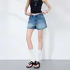 Verano Nuevo Retro Vaquero Estilo Clásico Suelto Línea A Pantalones Cortos de Mezclilla Pantalones Calientes Estilo Delgado Soporta Dropshipping