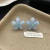 Aretes de Flor de Circonia de Colores Estilo Coreano con un Toque de Lujo, Frescos y Elegantes, Aretes de Diseño Versátil y Único para Mujeres