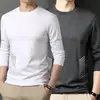 Camiseta de manga larga para hombre, capa interior de otoño para hombre, camiseta base elástica de corte holgado, camiseta estampada estilo coreano ins para hombre