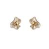 Diseño de Nicho, Pendientes Metálicos de Pétalo Simples y Elegantes, Pendientes de Lujo Ligero de Alta Gama a la Moda Venta al por Mayor