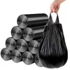 Sacos de Lixo Domésticos Portáteis Espessados Tamanho Grande Lixeira de Cozinha Preto Colete Escritório Comercial Sacos Plásticos com Cordão