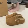 Pantuflas casuales para mujer, modernas, antideslizantes, elegantes, con suelas gruesas, versátiles, con diseño de hebilla, estilo de hada, que aumentan la altura, adecuadas para usar en exteriores.