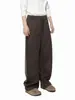Mtlclothes Roupa Masculina Estilo Coreano Forrado com Lã Perna Larga Corte Reto Desconstruído Quente Cintura Elástica Calça de Moletom Casual