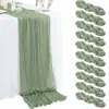 Camino de mesa de tela arrugada Amazon, Camino de mesa de hilo Bali, Mantel de lino bohemio, Mantel de decoración para bodas y fiestas al por mayor