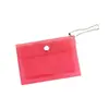 En Stock Linda Cartera para Monedas Láser Femenina Portatarjetas Transparente de PVC Mini Estuche para Tarjetas con Cierre Bolsita de Almacenamiento Pinza para Lonchera Tarjeta