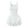 Estilo Deseo Puro Cuello Cuadrado Francés Alta Elasticidad Sin Mangas Falda de Pastel Falda Corta 2025 Primavera y Verano Nuevo Vestido Chaleco de Cintura Alta