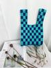 Nova bolsa de tecido voador bolsa de malha feminina saco de balde de lã japonês e coreano estilo All-match Hand-carried Casual Tote Bag Lunch Bag