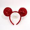 Nova faixa de cabelo de princesa com orelhas redondas do Mickey, veludo, lantejoulas, foto, parque de diversões, acessório de cabeça, faixa de cabeça avançada para lavar o rosto