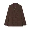 Atacado de Fabricante de Roupas Femininas Transfronteiriço 2026 Aliexpress Mais Vendido Moda Blazer Slim com Ombros Marcados e Bordado Vazado