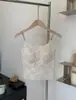Camisole de Renda Francesa Desejo Puro Feminina Costas Bonitas Primavera Verão Sem Costura Respirável com Bojos Camada Base Renda Camisole Costas Bonitas