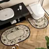 Alfombrilla absorbente para suelo de lavabo de baño, alfombrilla antideslizante de tierra de diatomeas, alfombrilla en forma de U para inodoro, felpudo para entrada de baño