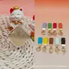Colgante cuadrado de oro puro 999 "Éxito Instantáneo" serie de llaveros de cuero con cordón para promoción en transmisiones en vivo de TikTok