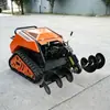 Rotocultivador multifuncional controlado remotamente, máquina rastreada controlada remotamente para zanjeo, relleno y corte de césped, adecuada para huertos, invernaderos y uso agrícola