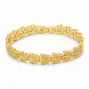 Pulseira Magnética Cravejada de Diamantes Ouro Rosa para Mulheres, Pulseira Ajustável, Pulseira de Bronze Ouro Rosa Temática de Amor para Casais Atacado