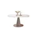 Mesa de Jantar em Pedra Sinterizada de Luxo Leve Italiana para Casa, Minimalista Moderna, Amigável para Apartamentos Pequenos, Quadrada e Redonda Conversível, Extensível, Mesa de Jantar Modelo Novo