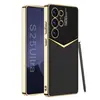 Para Samsung S25Ultra Funda para Teléfono con Patrón de Fibra de Carbono S25 Funda Protectora de Cuero Jazz S25p Funda Ultradelgada Resistente a Caídas