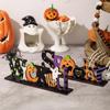 Decoraciones Creativas Transfronterizas Nuevas para Halloween Festival de Fantasmas Adornos de Letras de Madera Decoración de Mesa de Halloween Péndulo DIY