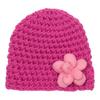 Chapéu de Lã Tricotado de Inverno Novo Europeu e Americano para Crianças com Florzinha, Chapéu de Lã Quente Multicor para Bebê, Chapéu de Bebê