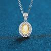 Collar de plata de ley S925 con alto contenido de carbono y diamantes de corte rojizo, dorado, verde y rojo, para mujer, joyería de plata europea y americana de alta calidad al por mayor.