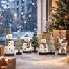 Decoración de mesa navideña transfronteriza muñeco de nieve de madera árbol ciervo decoración estilo rústico bandeja escalonada navideña adornos decorativos